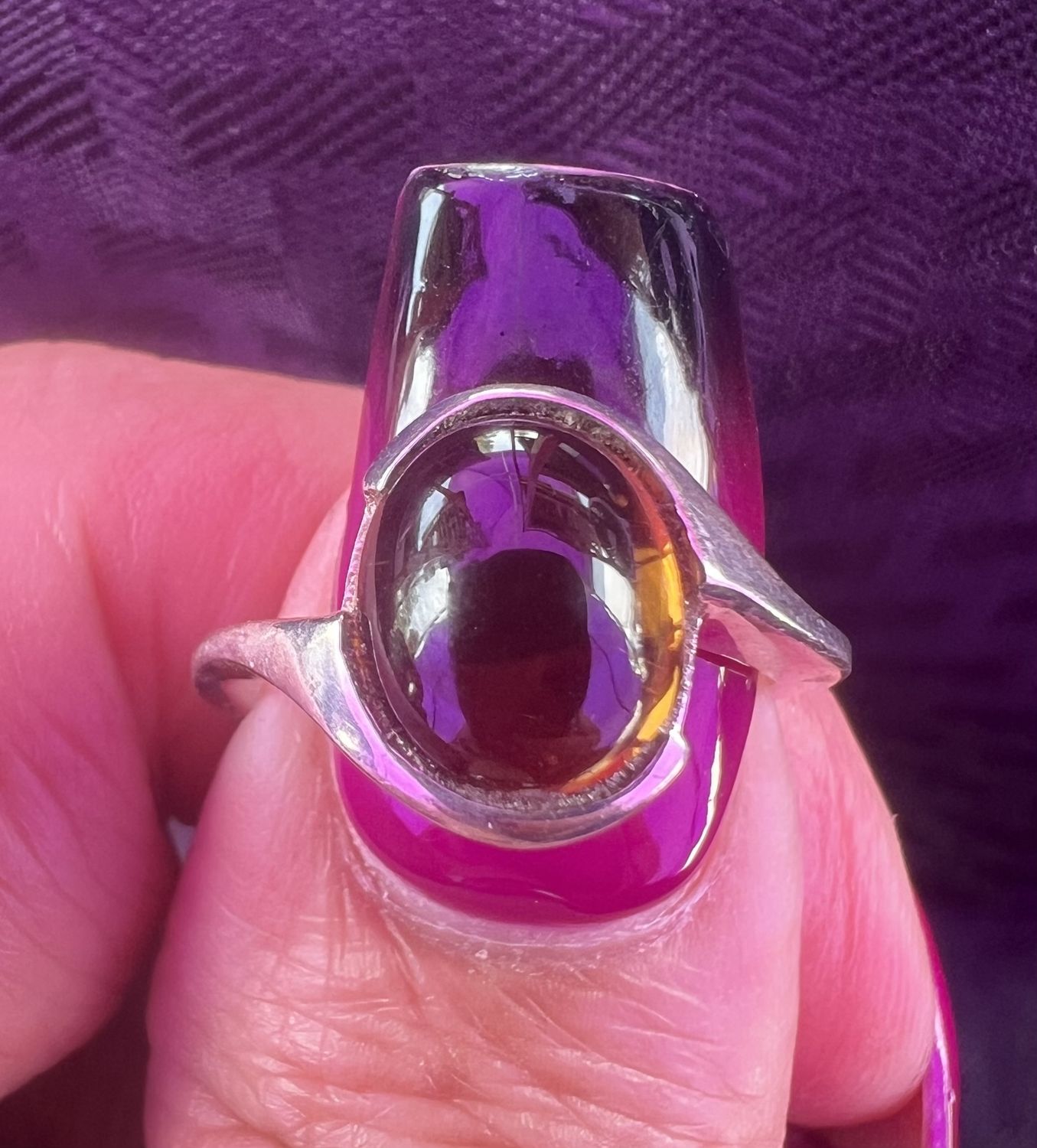 Honey Quartz Oval Ring Size 7