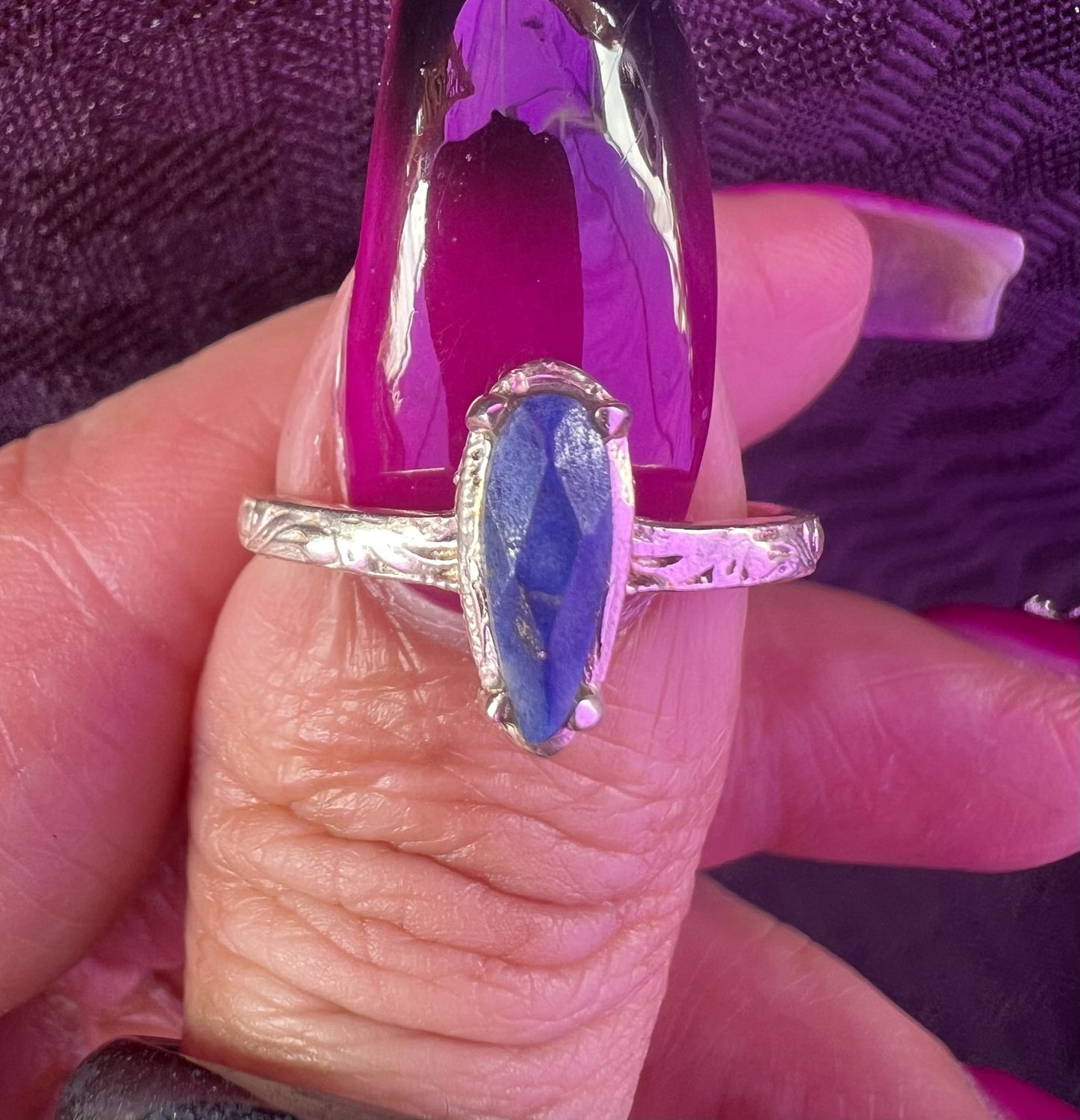 Lapis Lazuli Coffin Ring Size 10