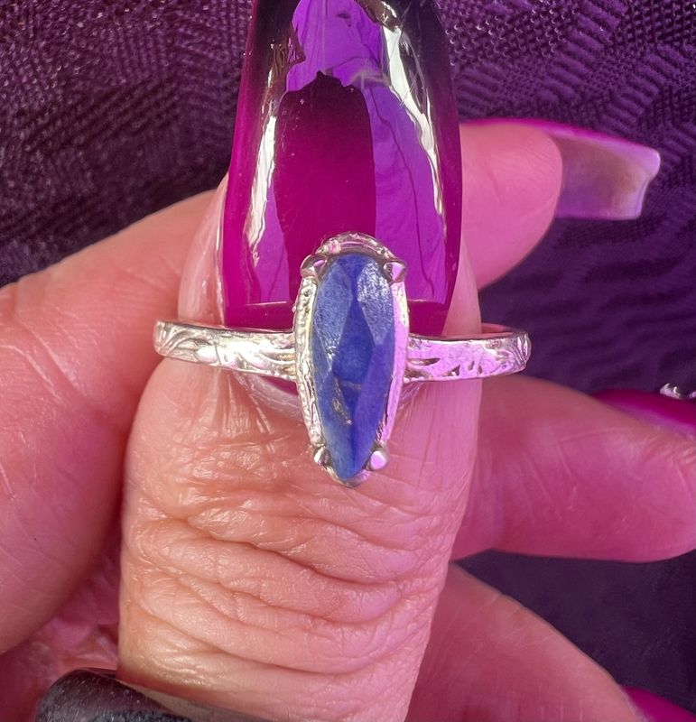 Lapis Lazuli Coffin Ring Sz 6