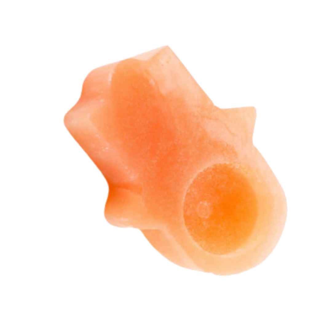 Orange Selenite Hamsa Votive Holder