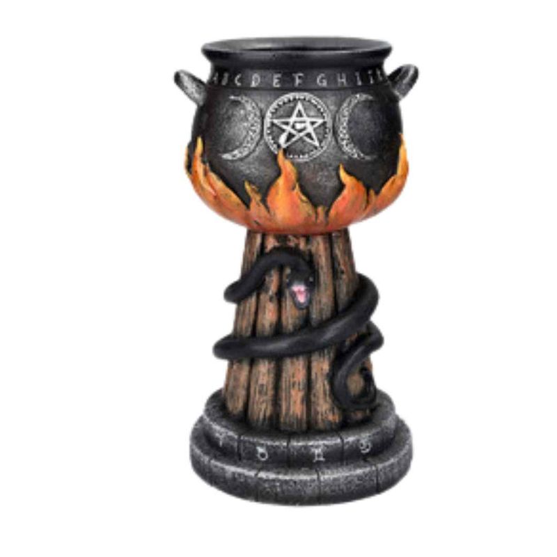 Triple Moon Cauldron Votive Holder