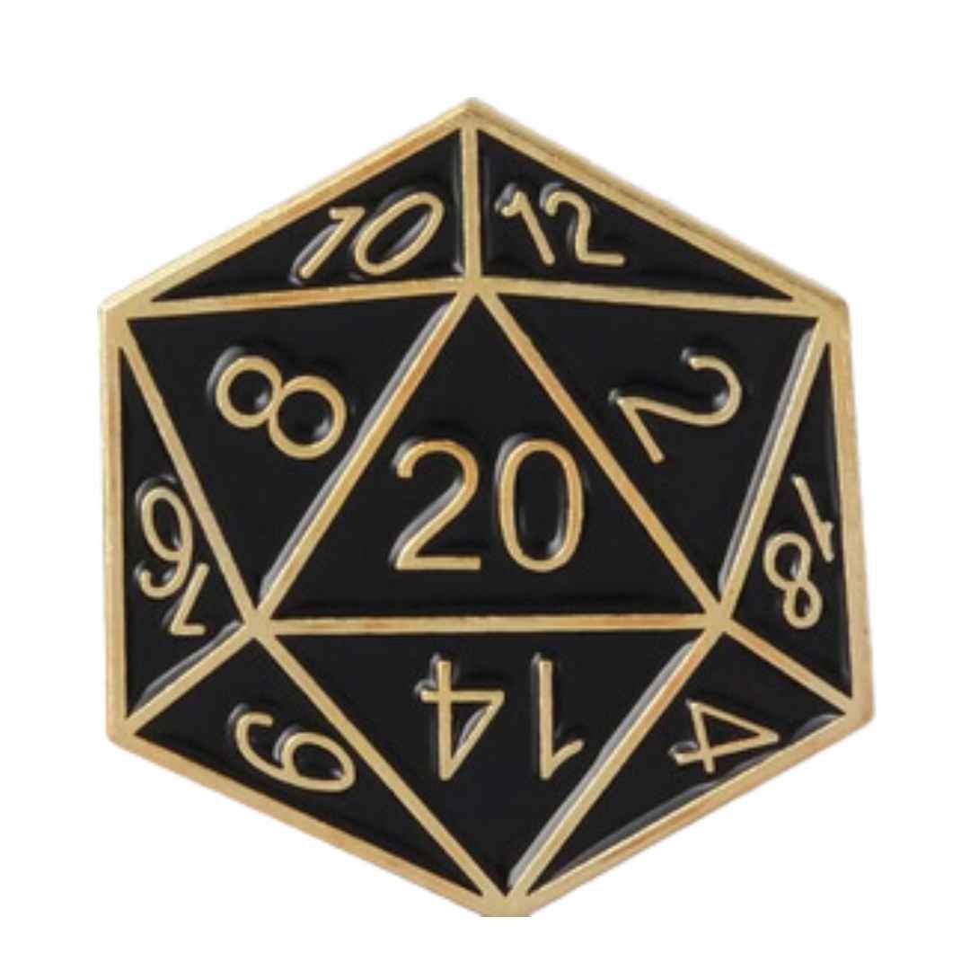 D20 Enamel Pin