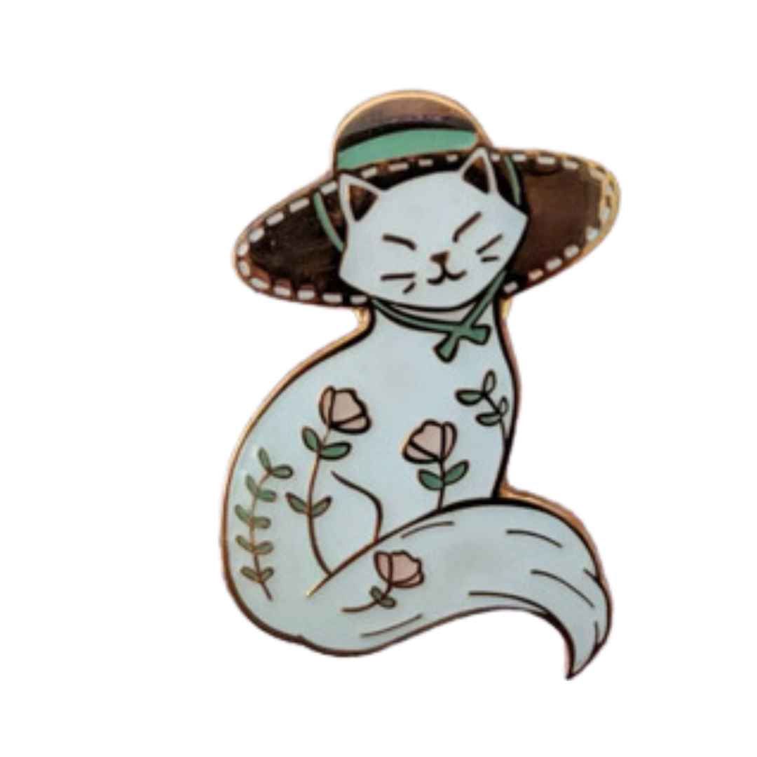 Garden Witch Kitty Enamel Pin