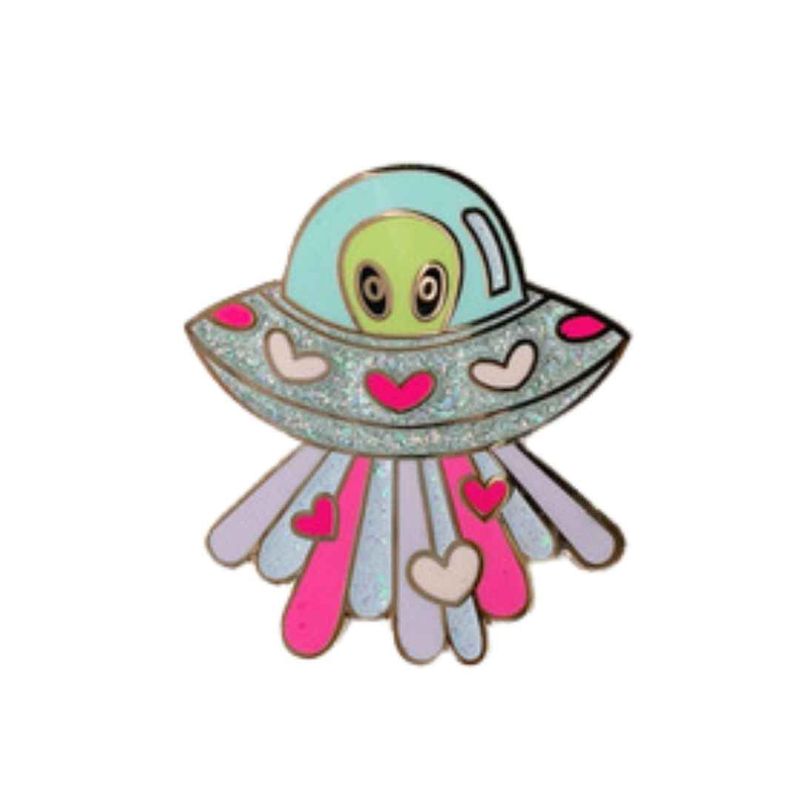 Love UFO   Alien Pin