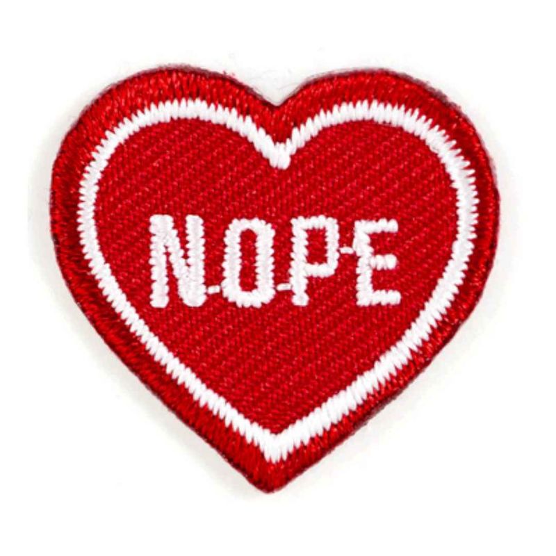 Nope Heart Patch Red
