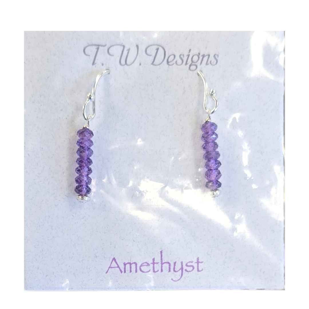Amethyst Beaded Dangle Earrings