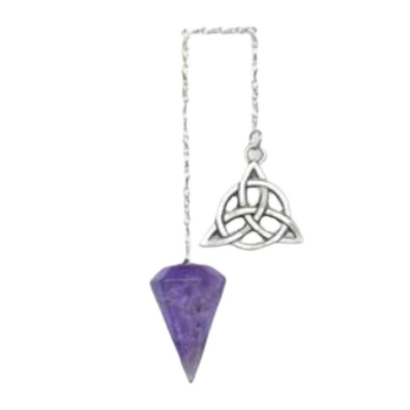 Amethyst Heart Triquetra Pendulum Deva Designs
