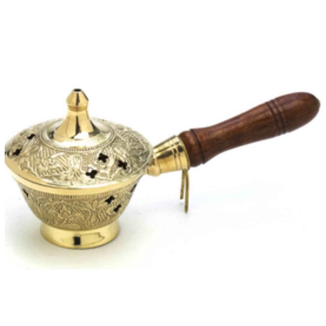Brass Burner With Lid 7in