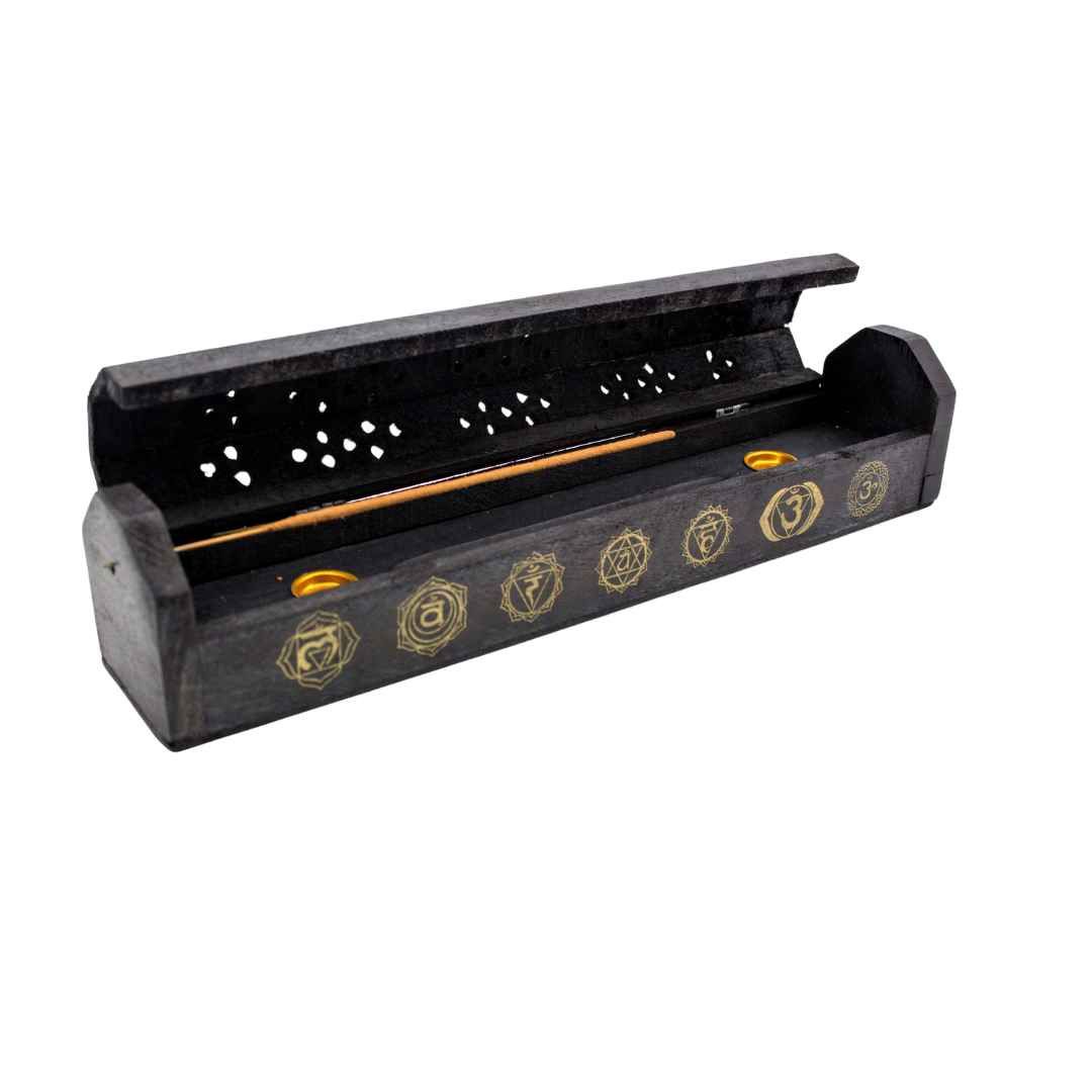 7 Chakra Wood Incense Burner