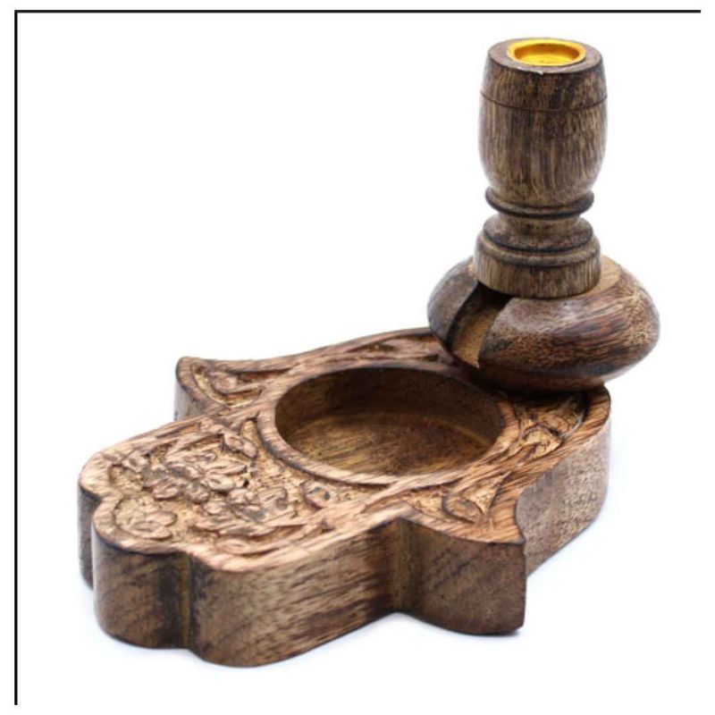 Hamsa Hand Wooden Incense Burner