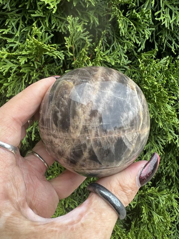 Black Moonstone Sphere 70mm