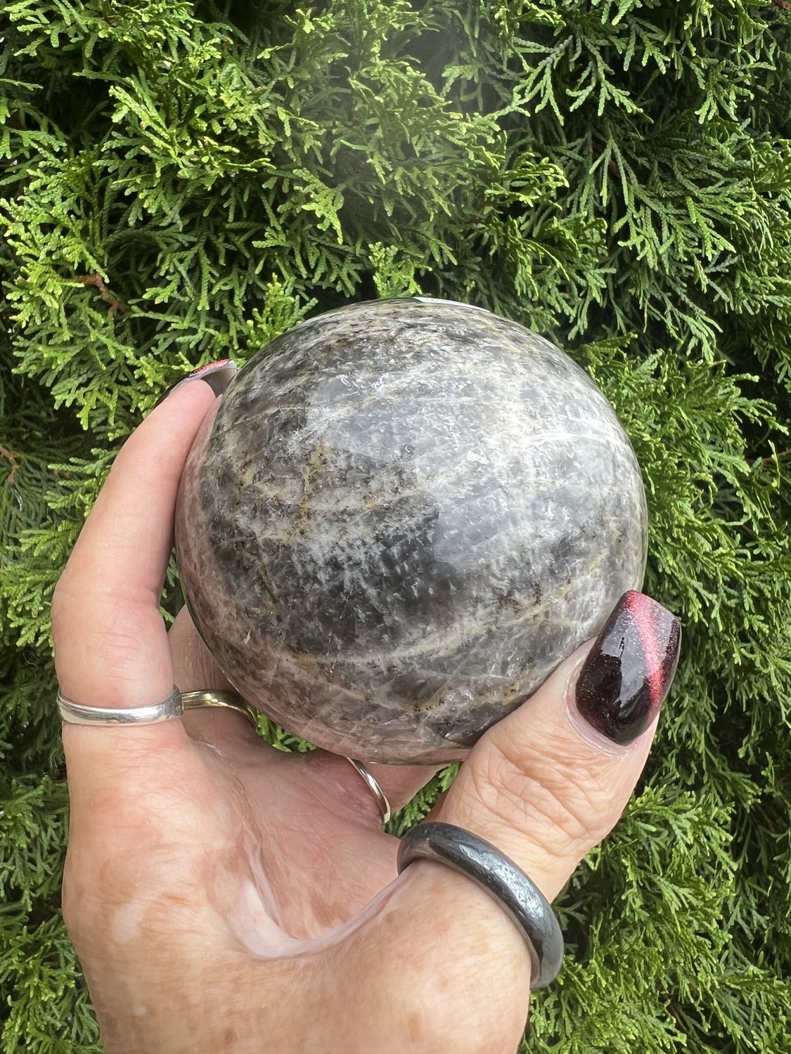 Black Moonstone Sphere 85mm
