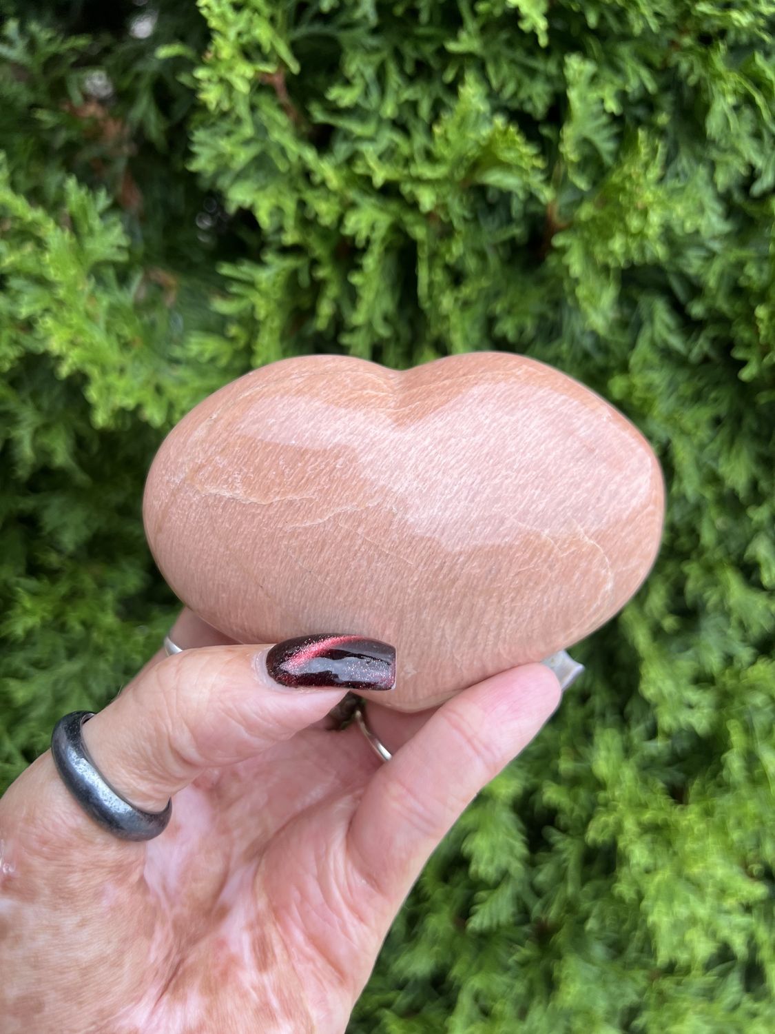 Peach Moonstone Heart 99mm