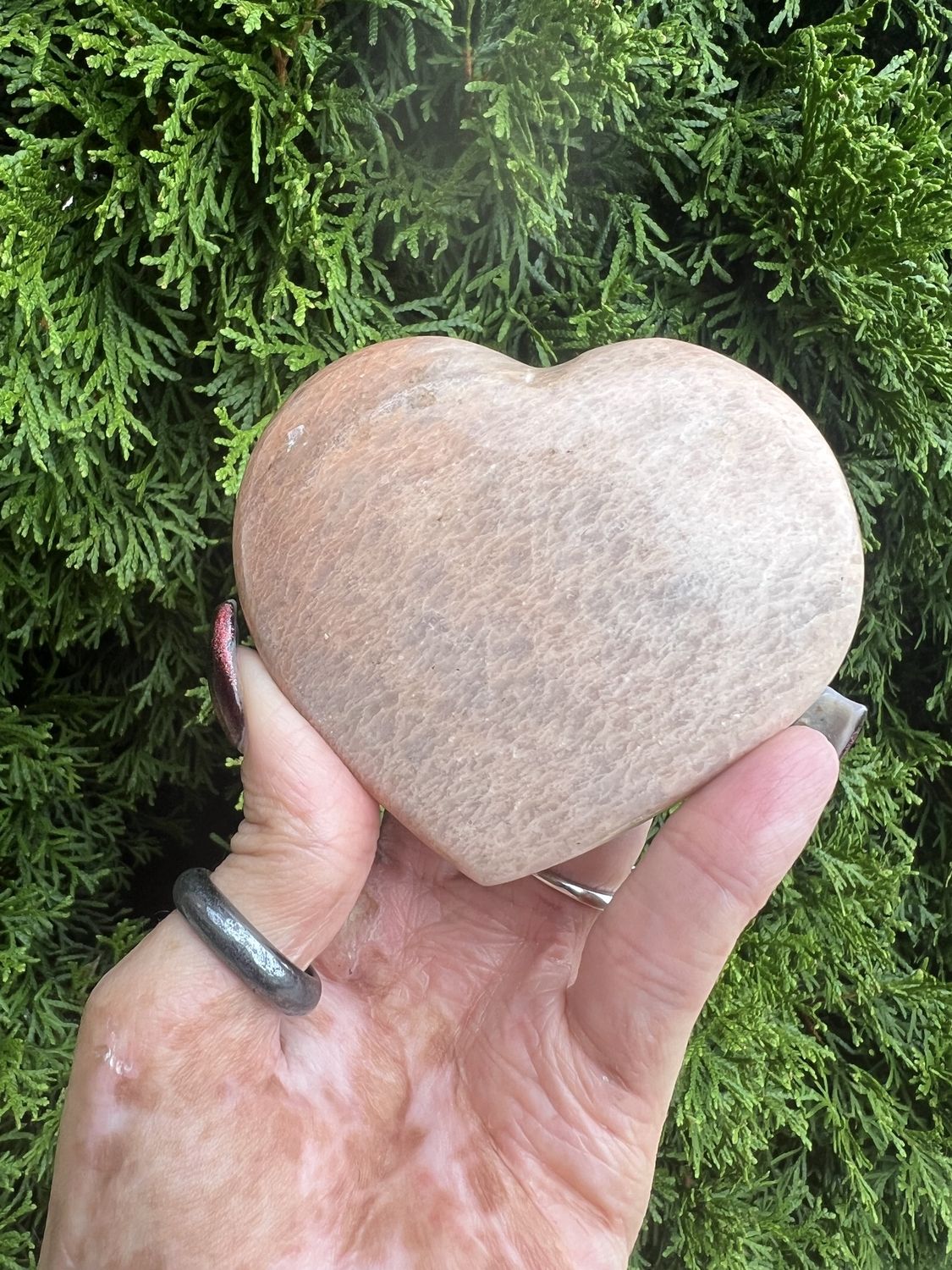 Peach Moonstone Heart 83mm