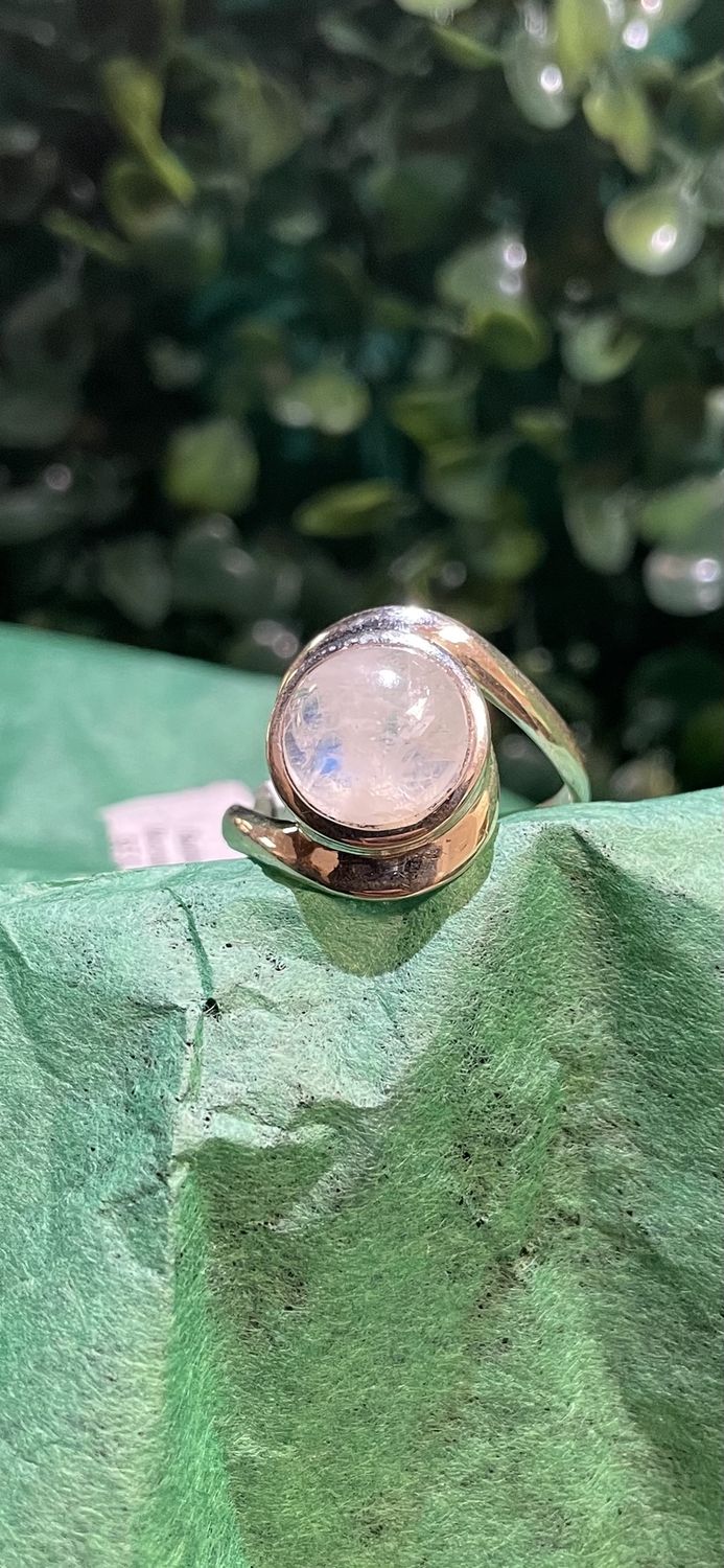 Rainbow Moonstone Endless Life Sz 9 Sterling Ring