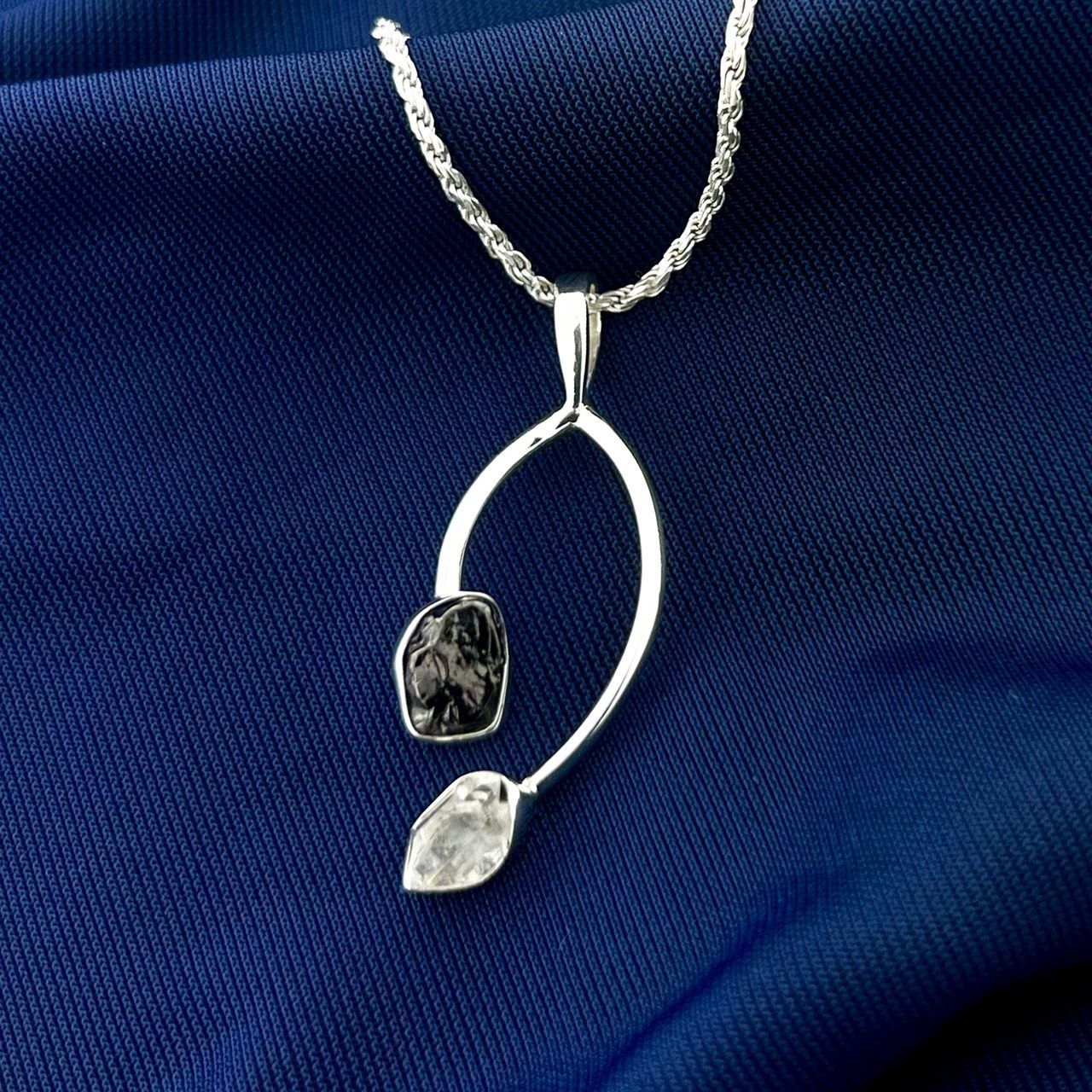 Shungite Herkimer Diamond Pendant