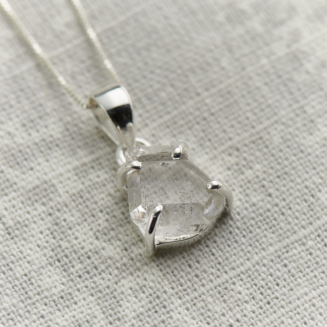 Herkimer Diamond Raw Sterling Pendant