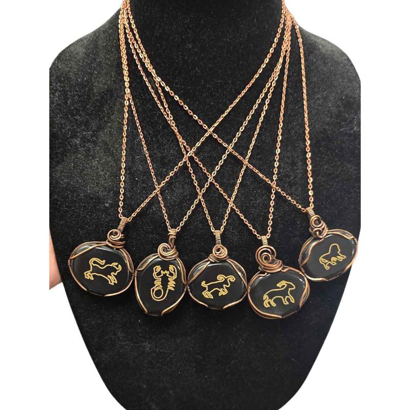 Zodiac Copper Pendant Necklace