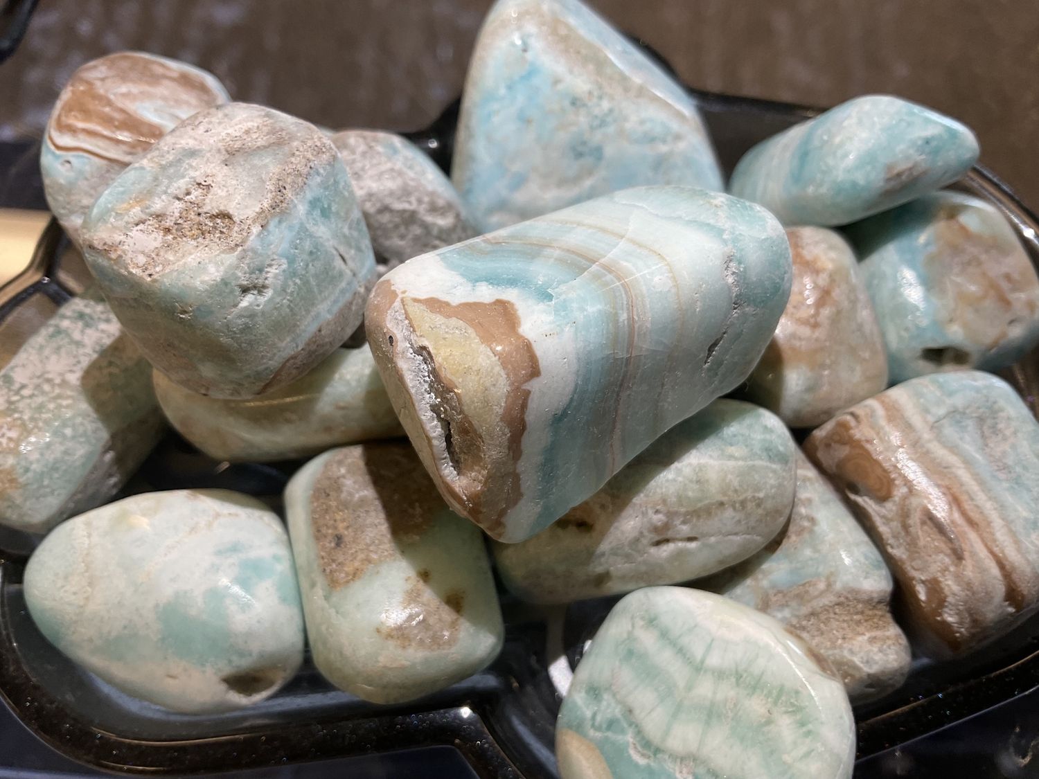 Blue Aragonite Tumbled