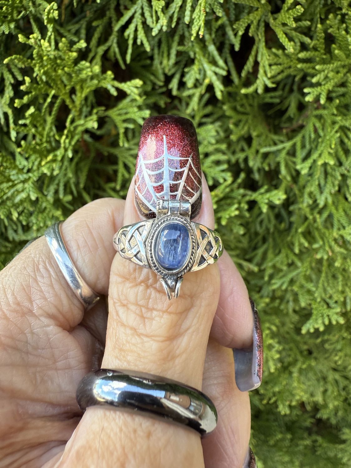 Kyanite Poison Sterling Ring Sz 7