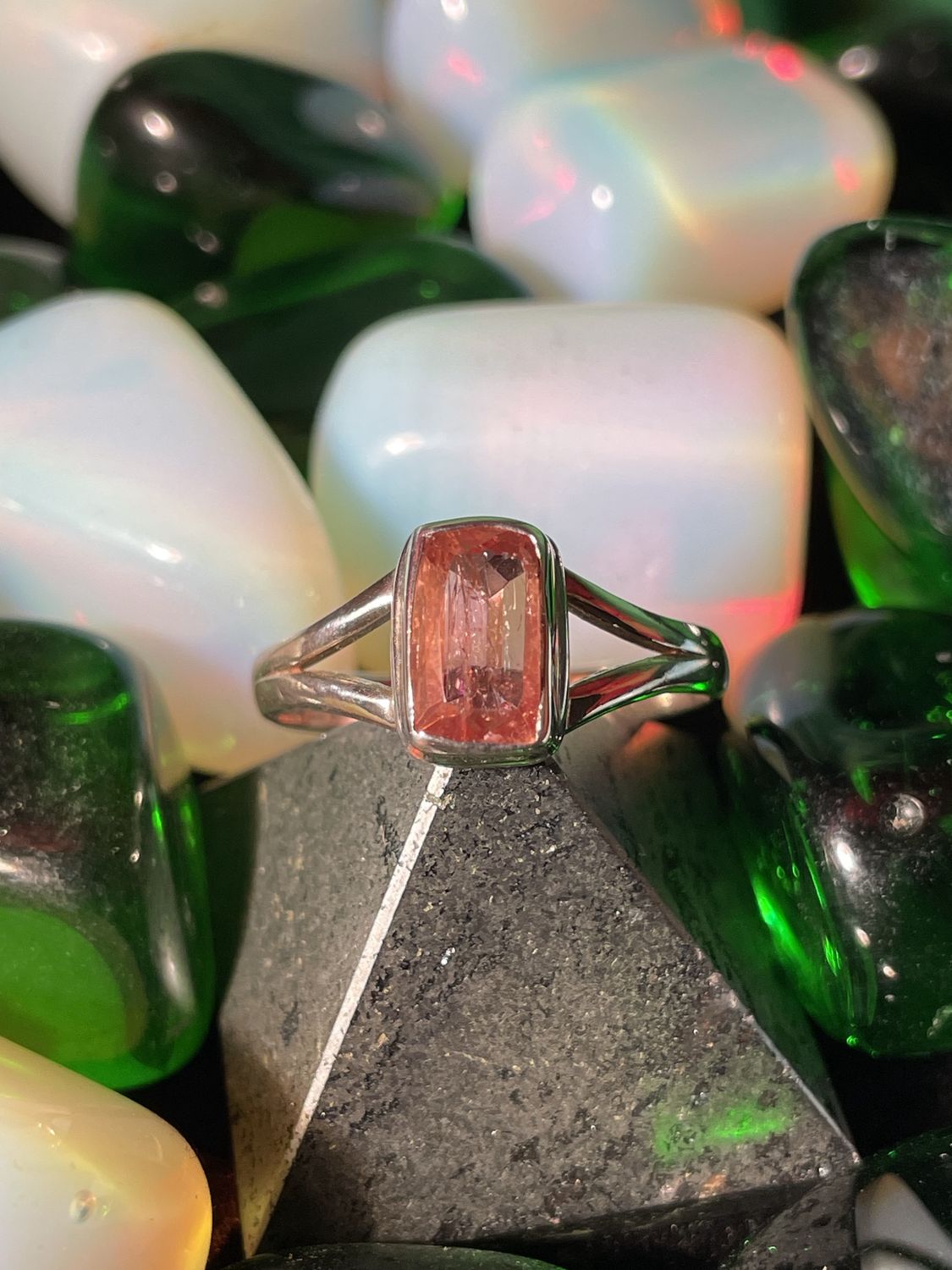 Imperial Topaz Square Ring Sz 10