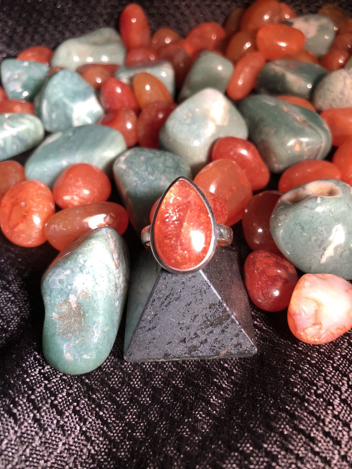 Sunstone Teardrop Ring Sz 7