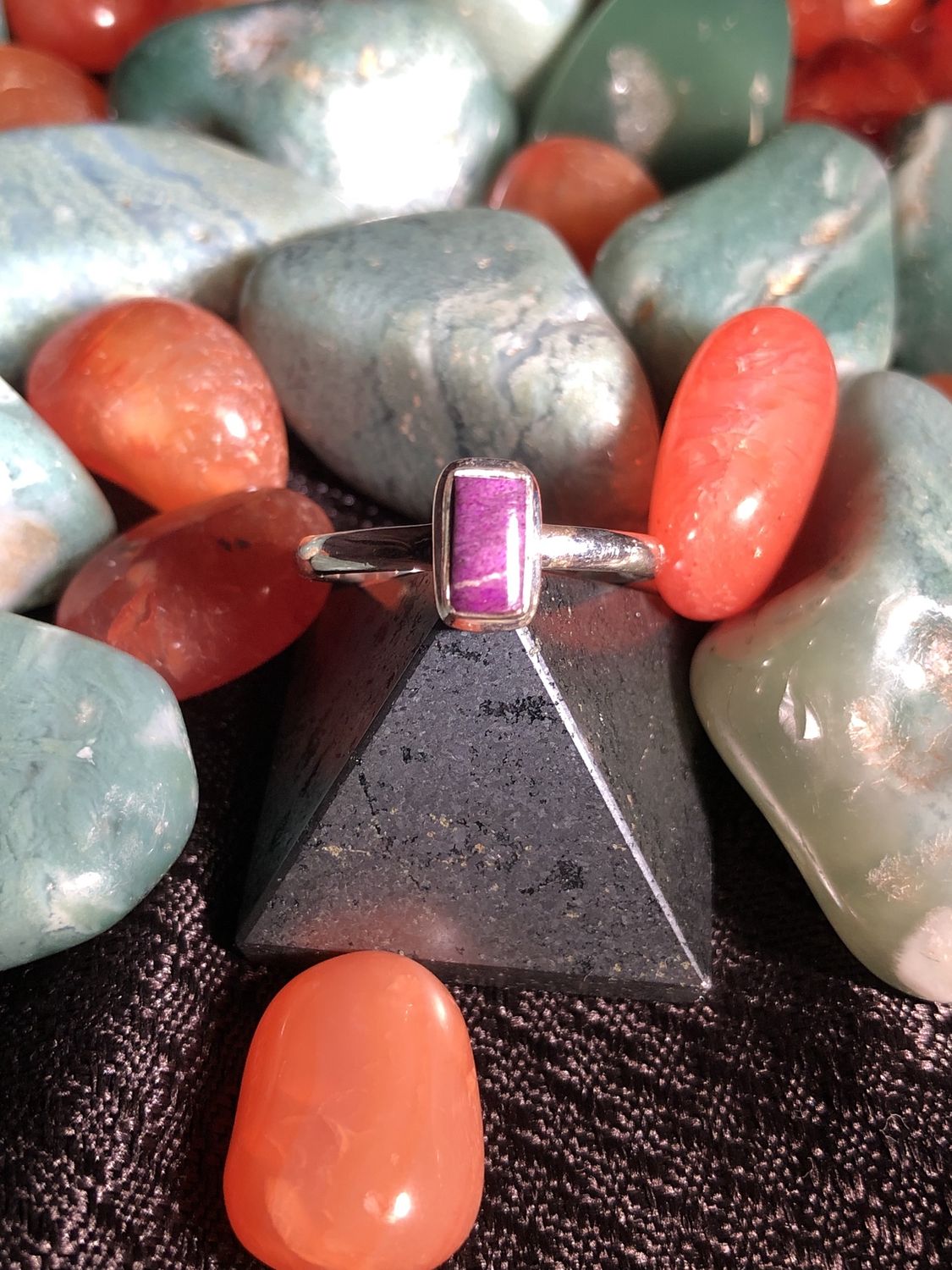 Sugilite Rectangular Ring Sz 9