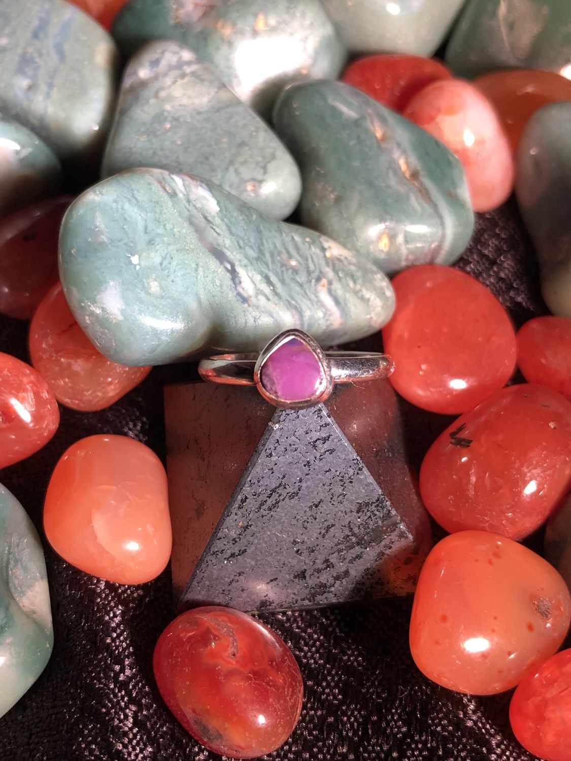 Sugilite Rounded Teardrop Ring Sz 7