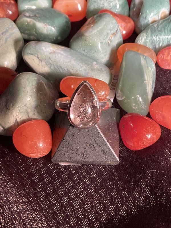 Sunstone Teardrop Ring Sz 8