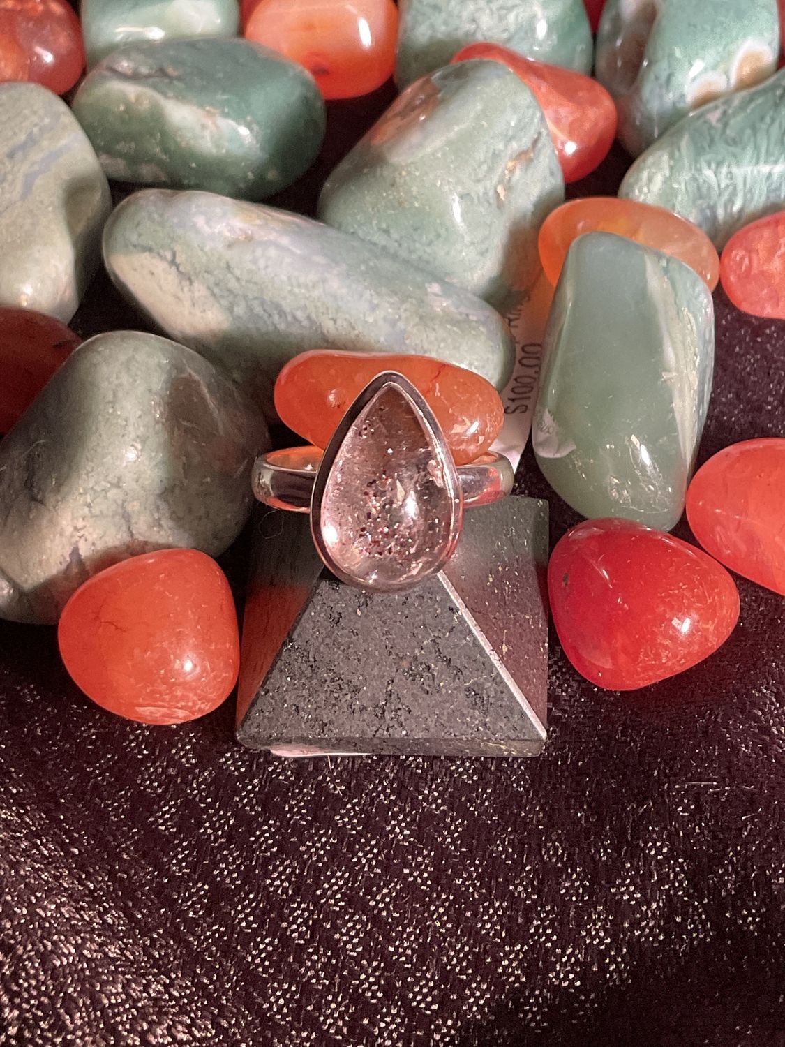 Orire Quartz Teardrop Ring Sz 4