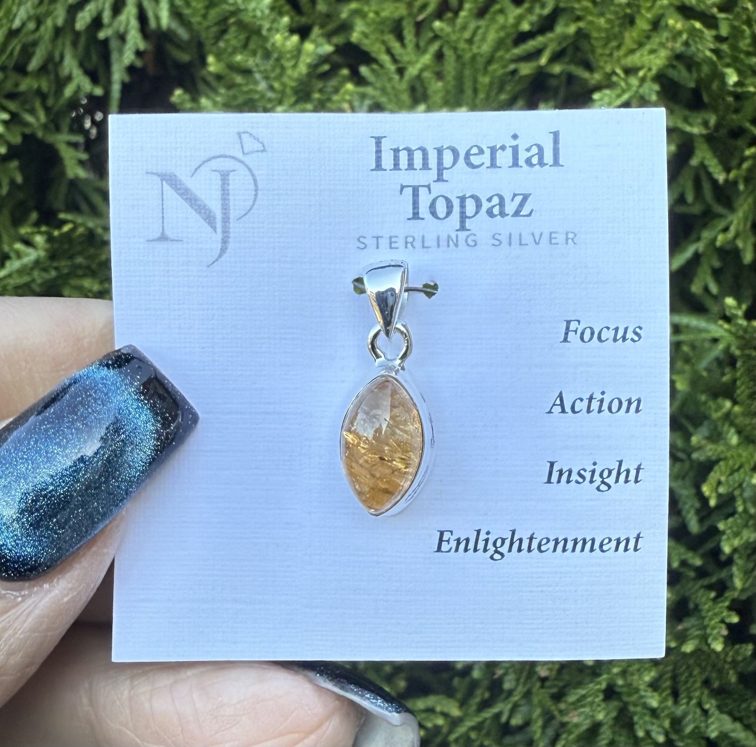 Imperial Topaz Sterling Marquis Penant
