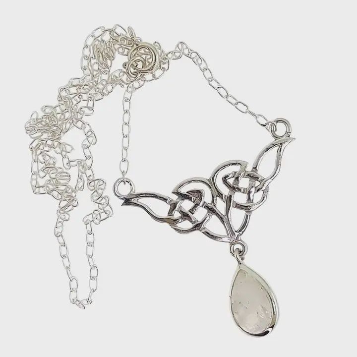 Celtic Moon Intricate Moonstone Necklace
