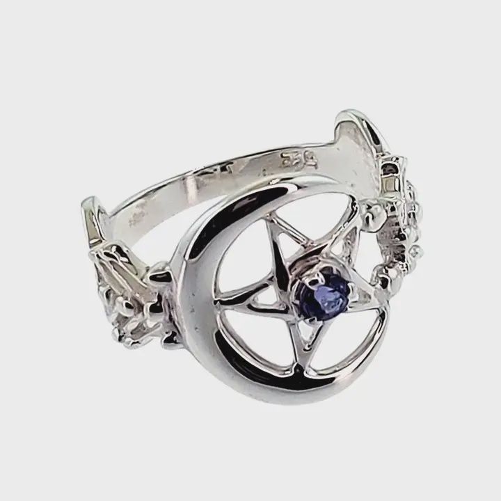 Celestial Array Natural Iolite Ring Size 9