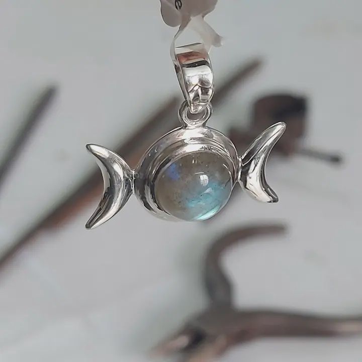 Triple Moon Labradorite Pendant