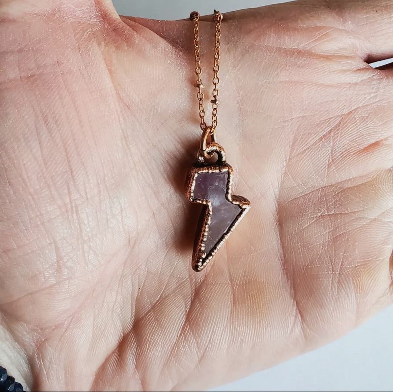 Amethyst Lighting Bolt Necklace