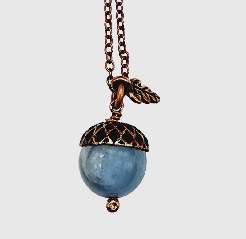 Aquamarine Acorn Necklace