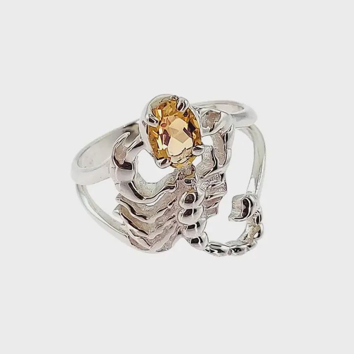 Scorpion Yellow Topaz Sterling Ring