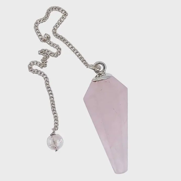 Rose Quartz Faceted Sterling Pendulum