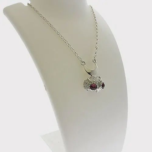 Garnet Wise Owl Necklace