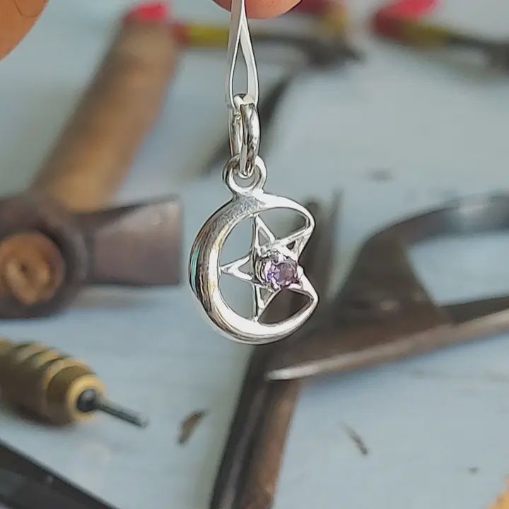Pentacle Moon Amethyst Pendant