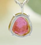 Raw Watermelon Tourmaline Sterling Silver Pendant