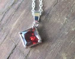 Garnet Sterling Silver 5x7mm Pendant