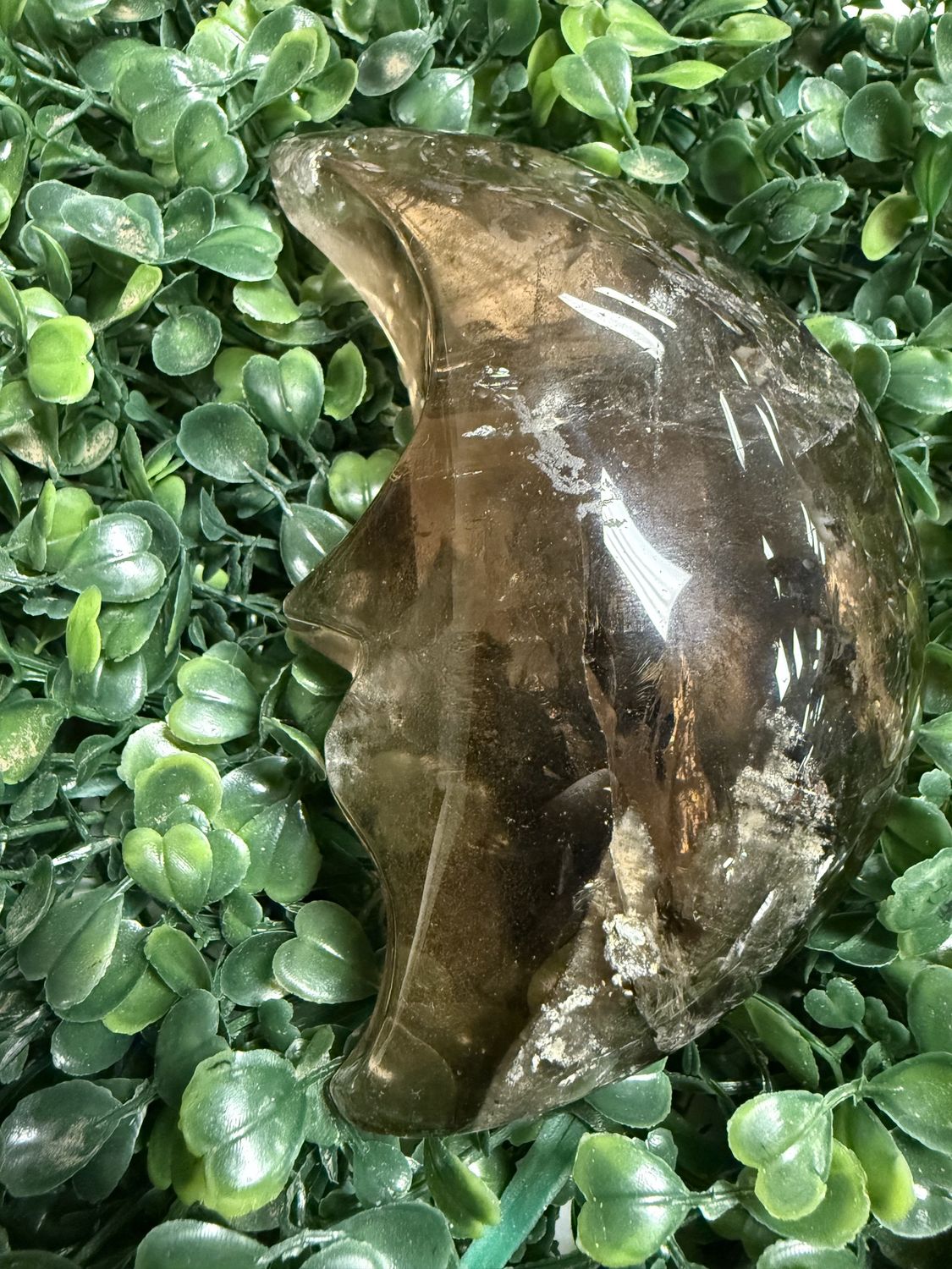 Smoky Quartz Moon Face