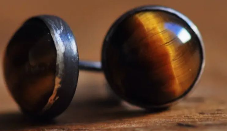 Tigers Eye Round Earrings
