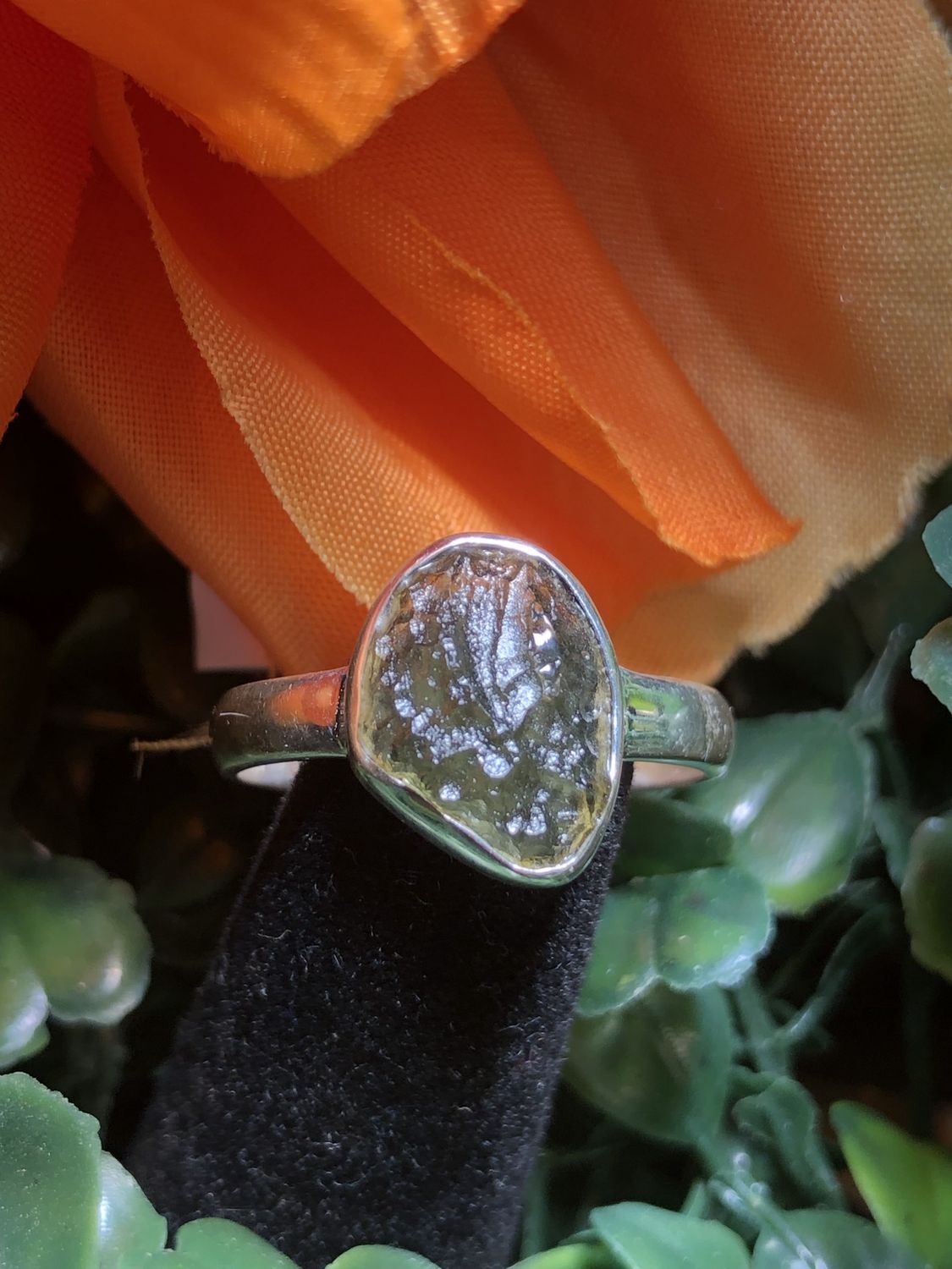 Moldavite Rough Ring