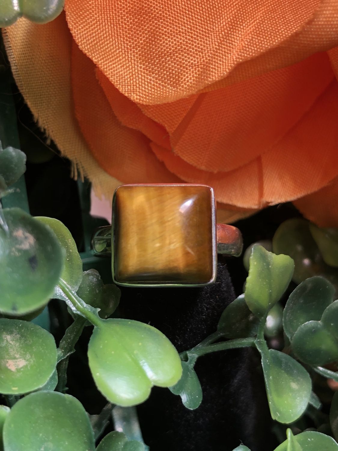 Tigers Eye Rectangle Ring