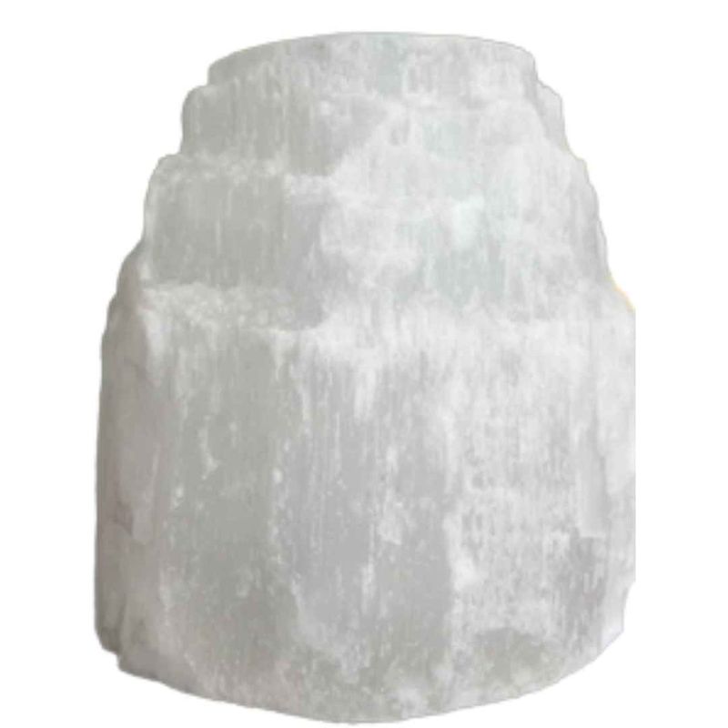 Selenite 3  Votive Candle Holder