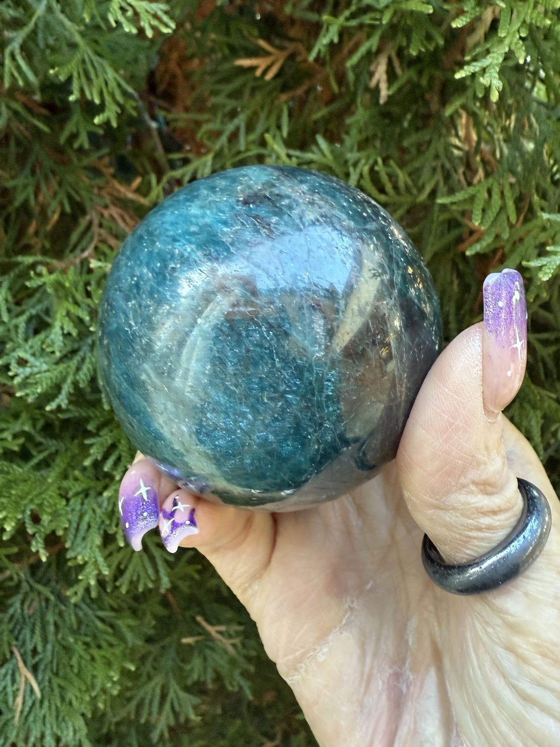 Blue Apatite Sphere