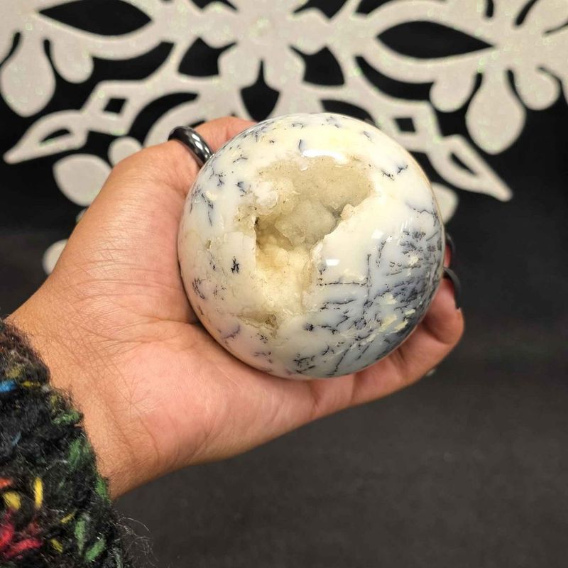 Dendritic Agate Druzy Sphere 69mm