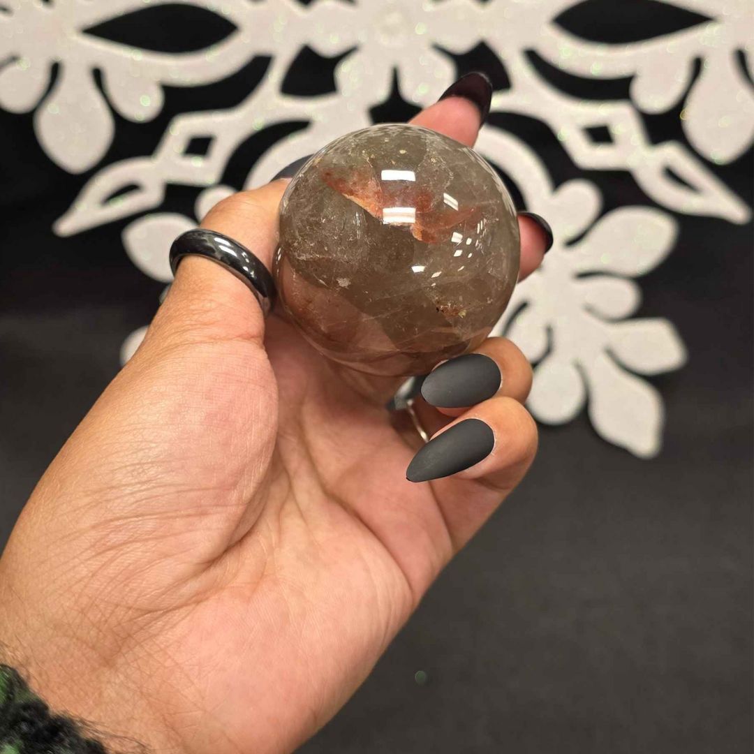 Hematoid Smoky Quartz Sphere